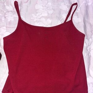 American Eagle Outfitters Red Sleeveless Fitted Camisole